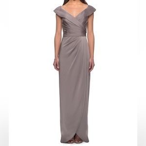 La Femme Off The Shoulder
Pewter Gown New $338